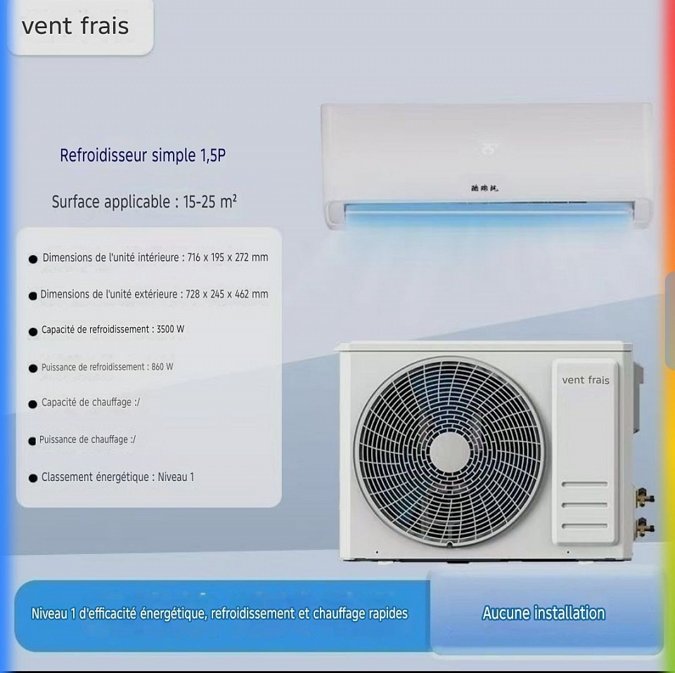 ❄️ Climatiseur Split 1,5 CV – Fraîcheur garantie ! ❄️  Profitez d’un confort total chez vous avec ce climatiseur performant, idéal pour les fortes chaleurs du Burkina 🇧🇫🔥  ✅ Puissance : 1,5 CV (12000 BTU) ✅ Refroidissement rapide et efficace ✅ Faible consommation : 860W (économie d’électricité) ✅ Couvre une surface de 15 à 25 m² ✅ Système split silencieux (intérieur + extérieur) ✅ Classe énergétique élevée ✅ Installation simple et pratique  📦 Livré avec : unité intérieure + unité extérieure  💰 Prix : 154 000 FCFA 🚚 Livraison à domicile offerte à l’arrivée  👉 Idéal pour chambre, salon ou bureau